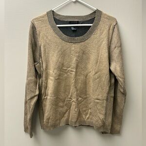 Spanner Women’s Tan Knit Ribbed Sleeve Sweater